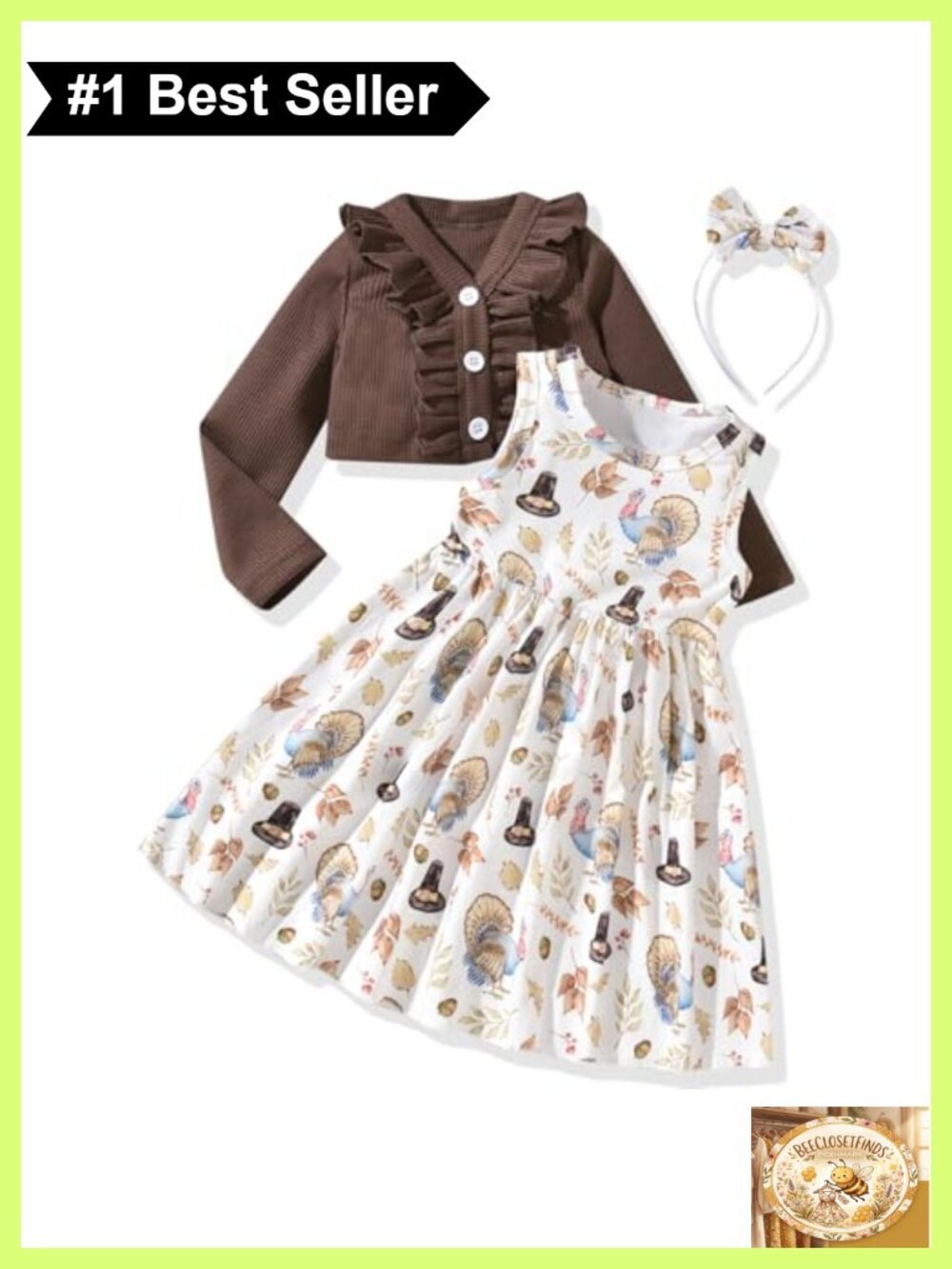 Toddler Girls Floral Dress and Cardigan Set 2 Piece Sleeveless Dress Long
